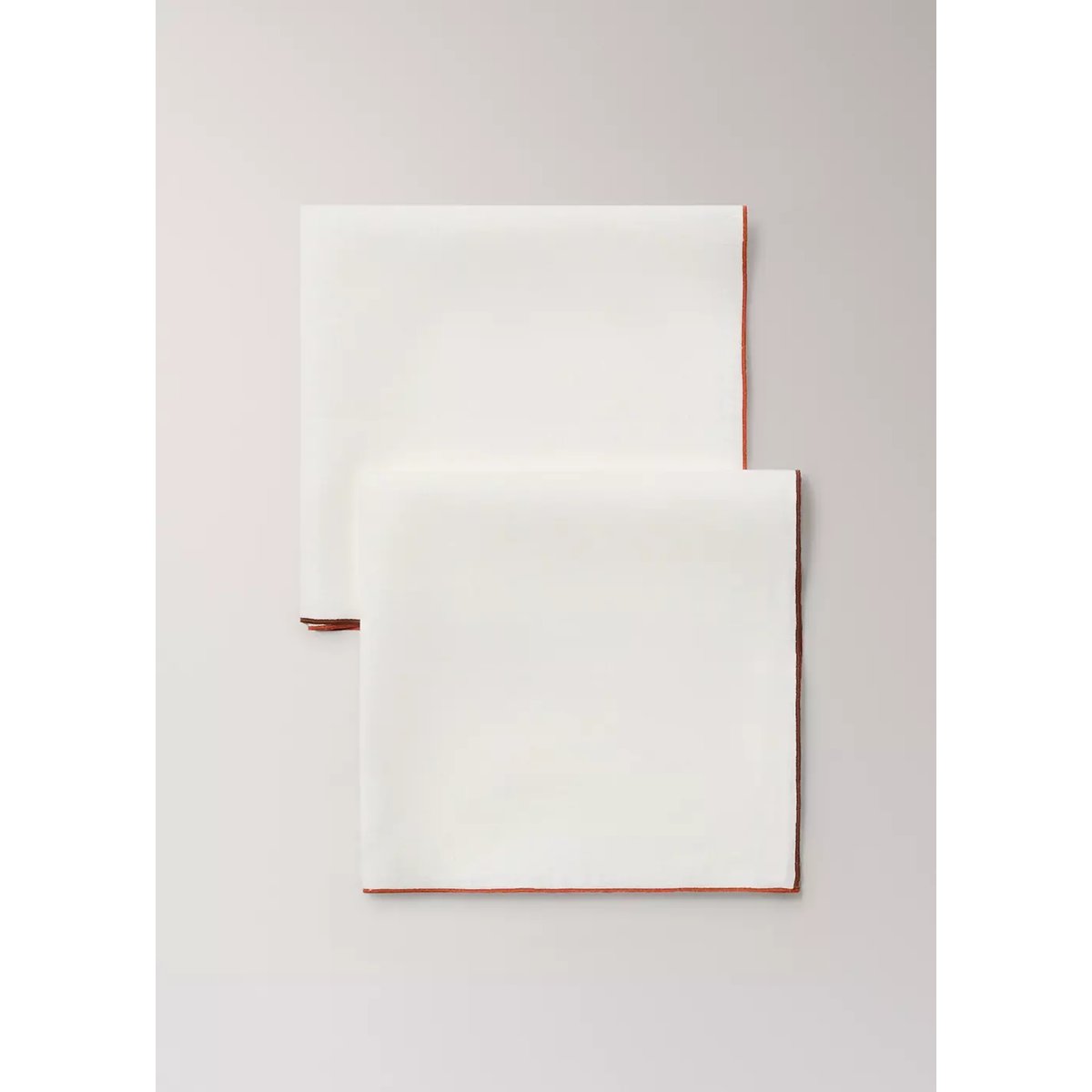 Serviettes de table en lin overlock blanc, MANGO HOME