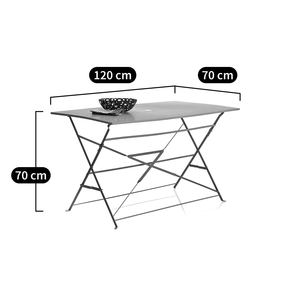 Ozevan Rectangular Folding Metal Table terracotta, LA REDOUTE INTERIEURS