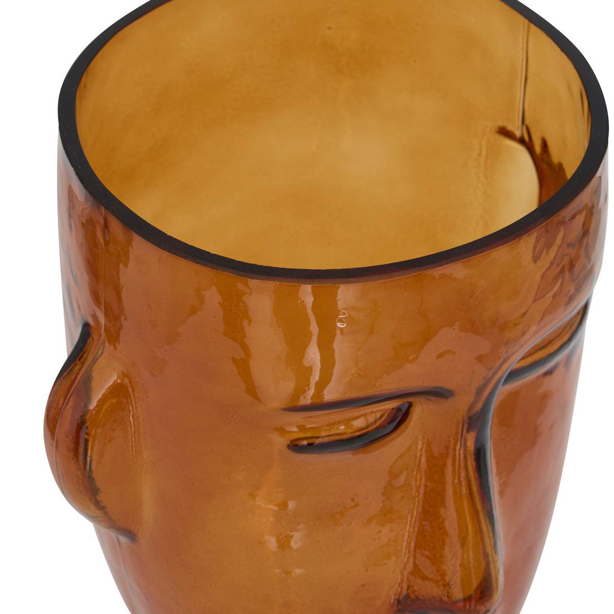 Vase visage en verre teinté SIEN rose, ATMOSPHERA