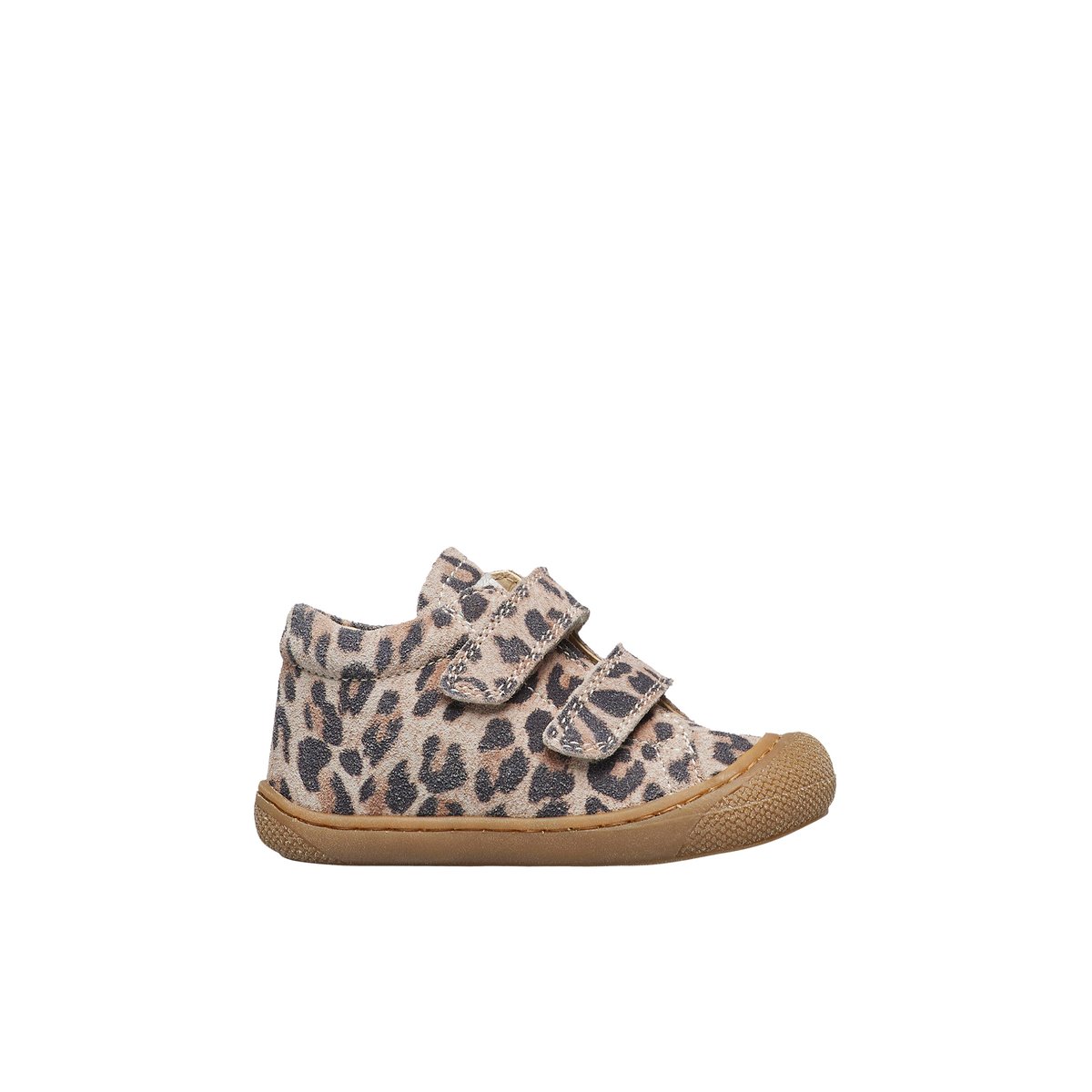 Chaussons premiers pas en suède imprimé léopard COCOON VL beige-, NATURINO