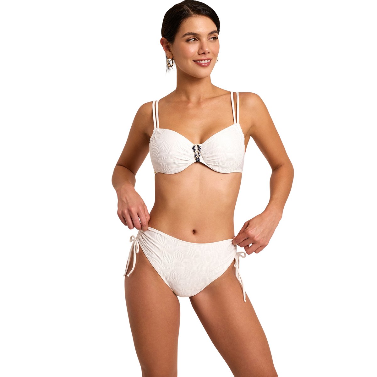 Haut maillot de bain emboîtant NAUTILUS blanc, SELMARK MARE