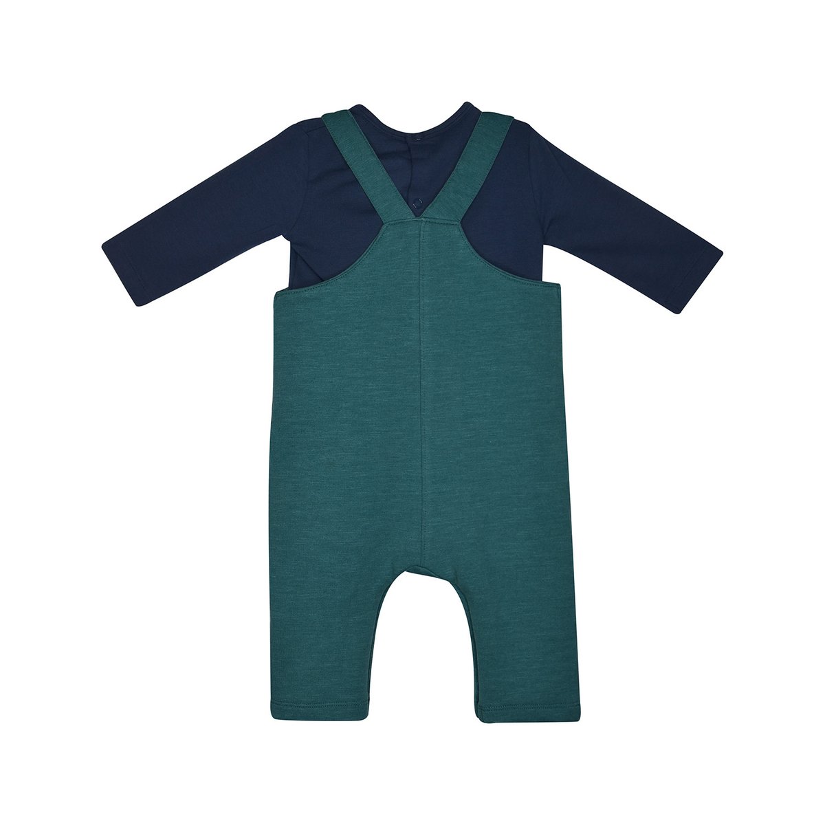 Tshirt salopette mingo maille long bebe bleu, SUCRE D'ORGE