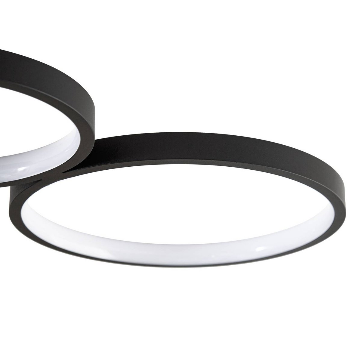 Plafonnier en aluminium moderneLED noir brossé, LINDBY