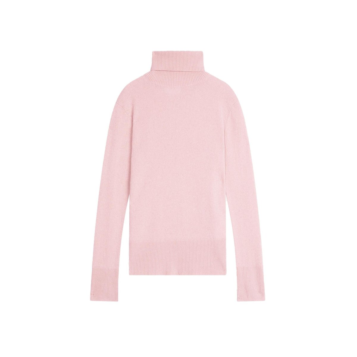 Pull Col Roulé Poudre Lexie rose clair, JUST CASHMERE