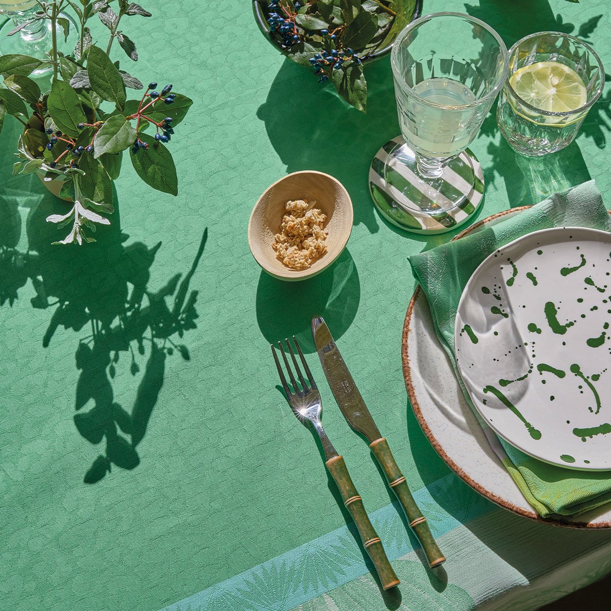Nappe en Coton, SINHARÂJA jungle, LE JACQUARD FRANCAIS
