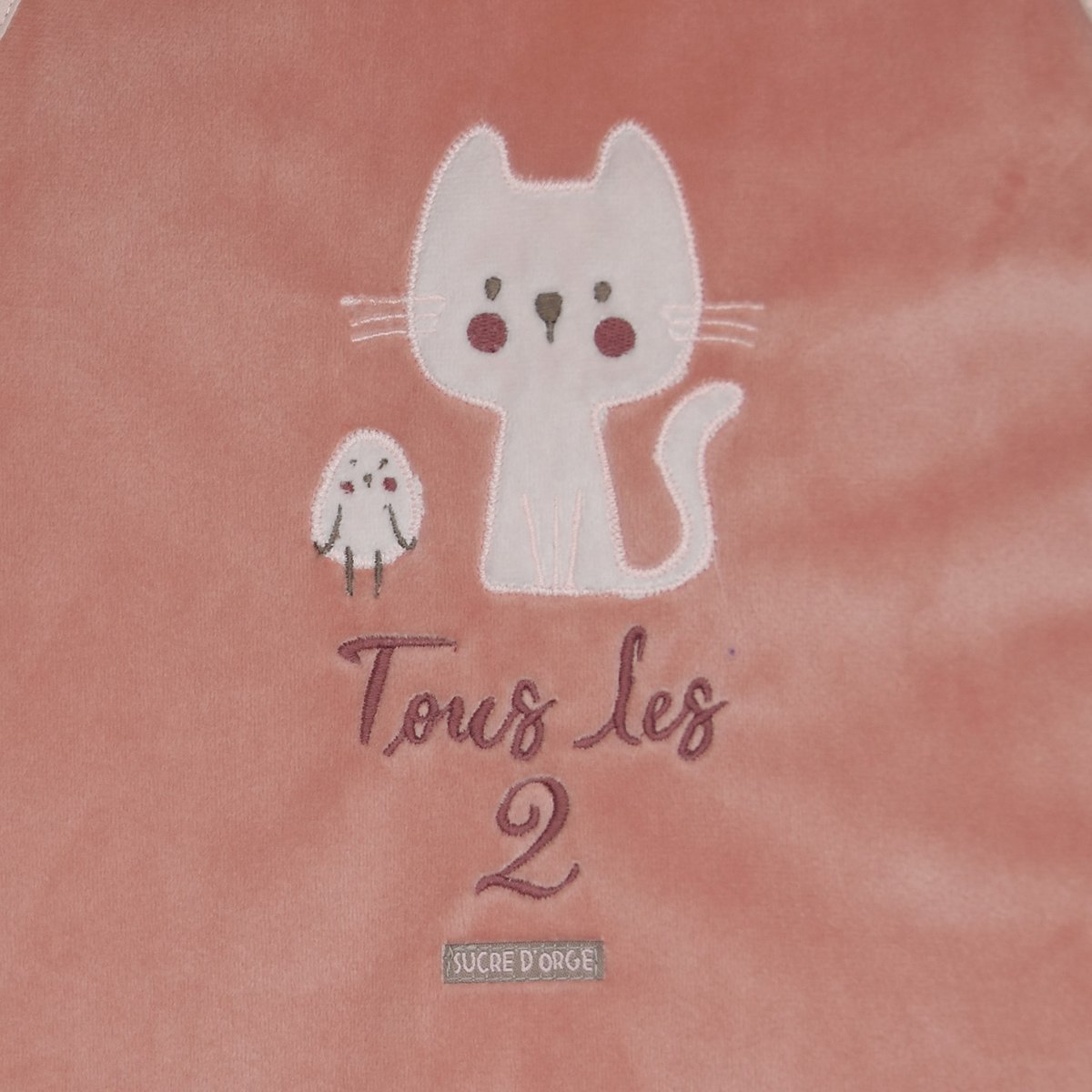 Gigoteuse 0/6m manda velours doux sans manches rose, SUCRE D'ORGE