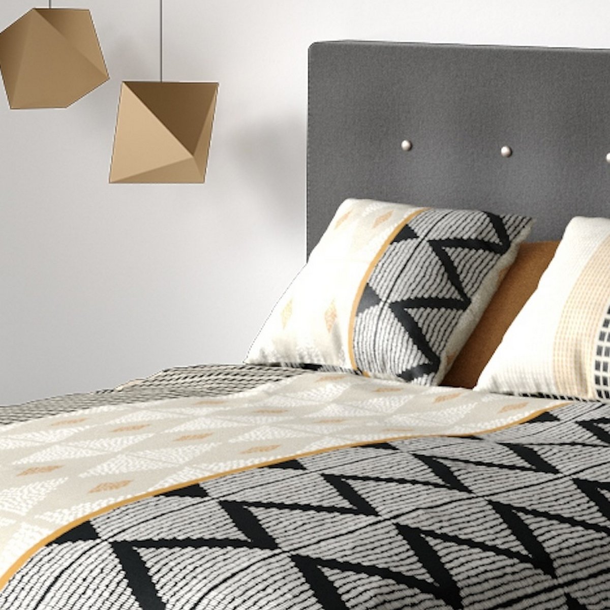 Parure de lit - Housse de couette + taie 100% Coton 57 fils multicolore, EDEN