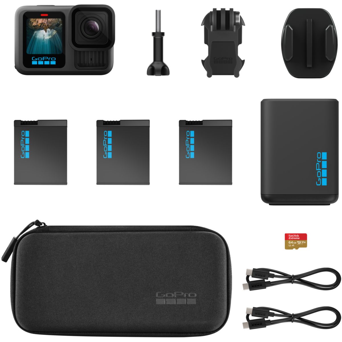 Caméra sport HERO13 Black Extended Power Bundle couleur unique, GOPRO