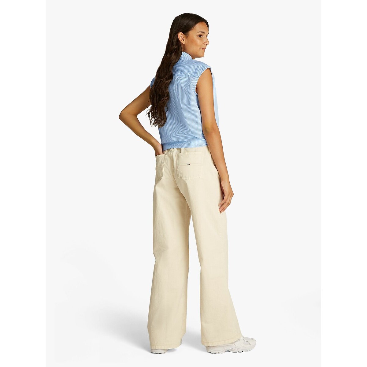 Chemisier crop sans manches bleu clair, TOMMY JEANS