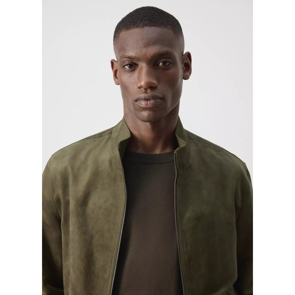Veste bomber effet daim kaki, MANGO MAN