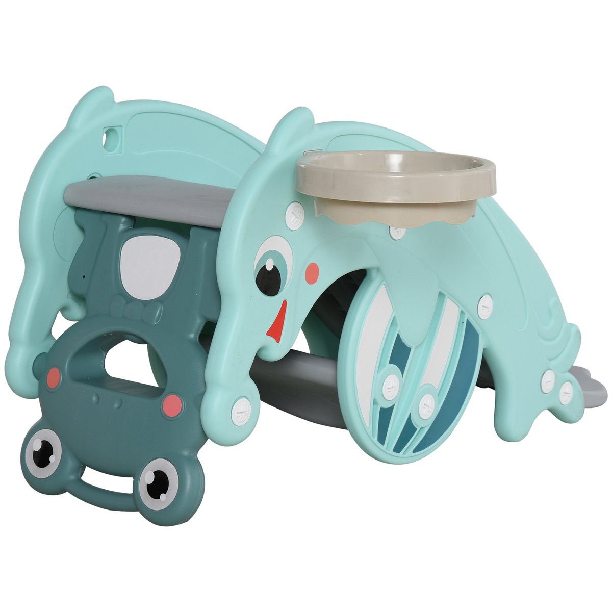 Cheval à bascule pour enfants Plastique Vert bleu, HOMCOM