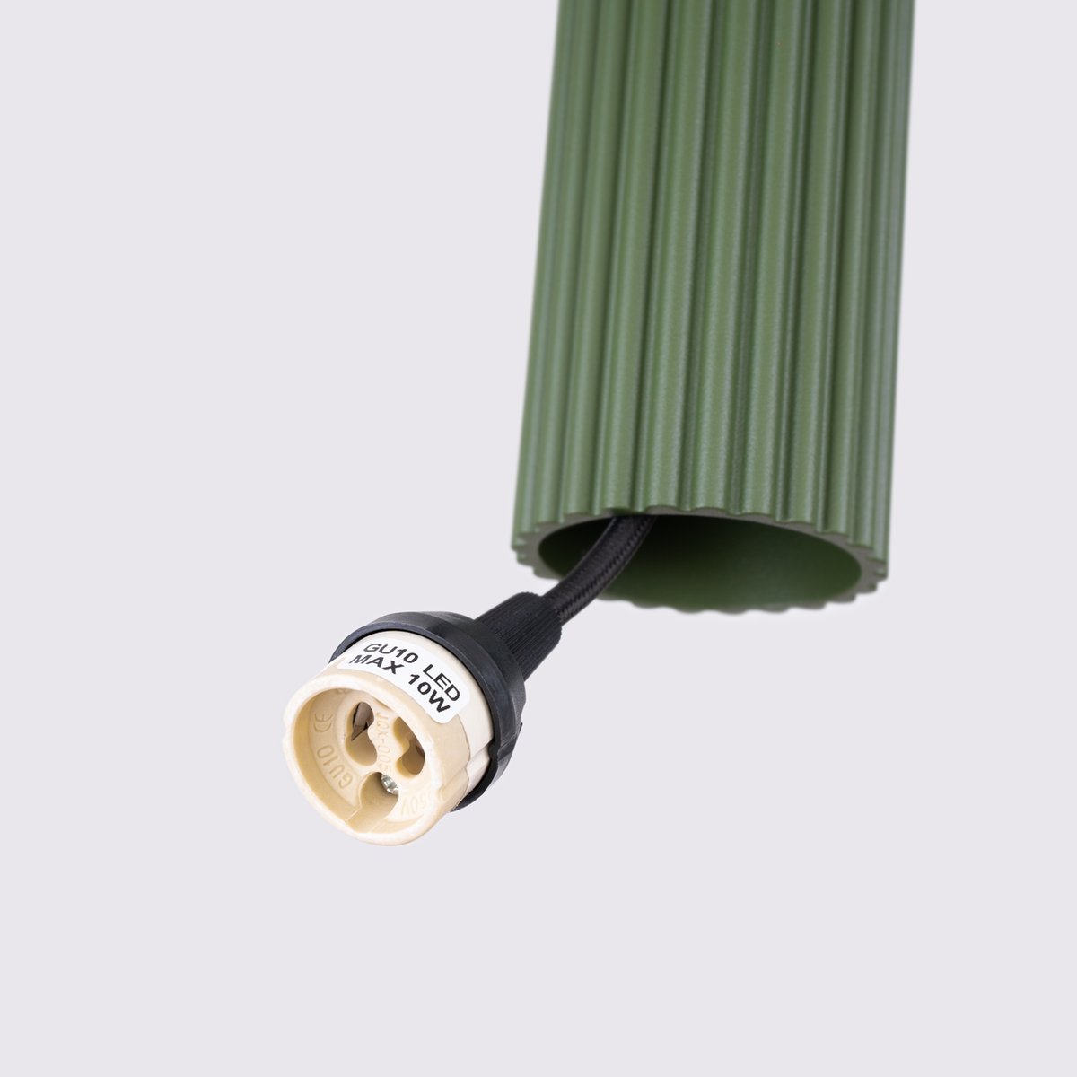 Suspension Aluminium Vert Olive GU10 3 Karbon vert, EDEN