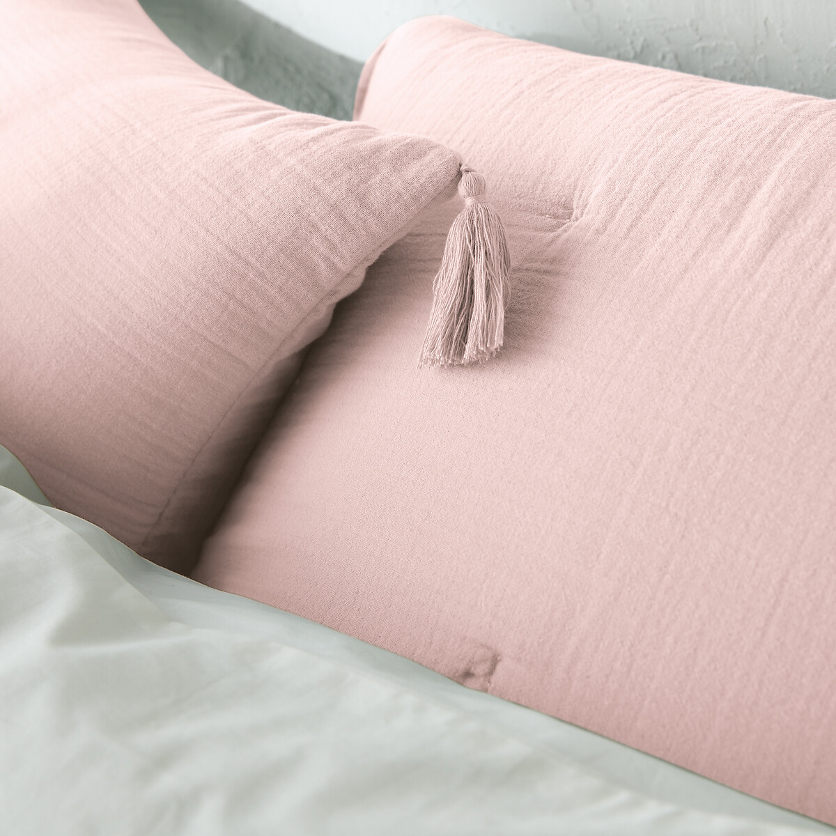Capa de almofada acolchoada, em gaze de algodão, Kumla rosa claro, LA REDOUTE INTERIEURS