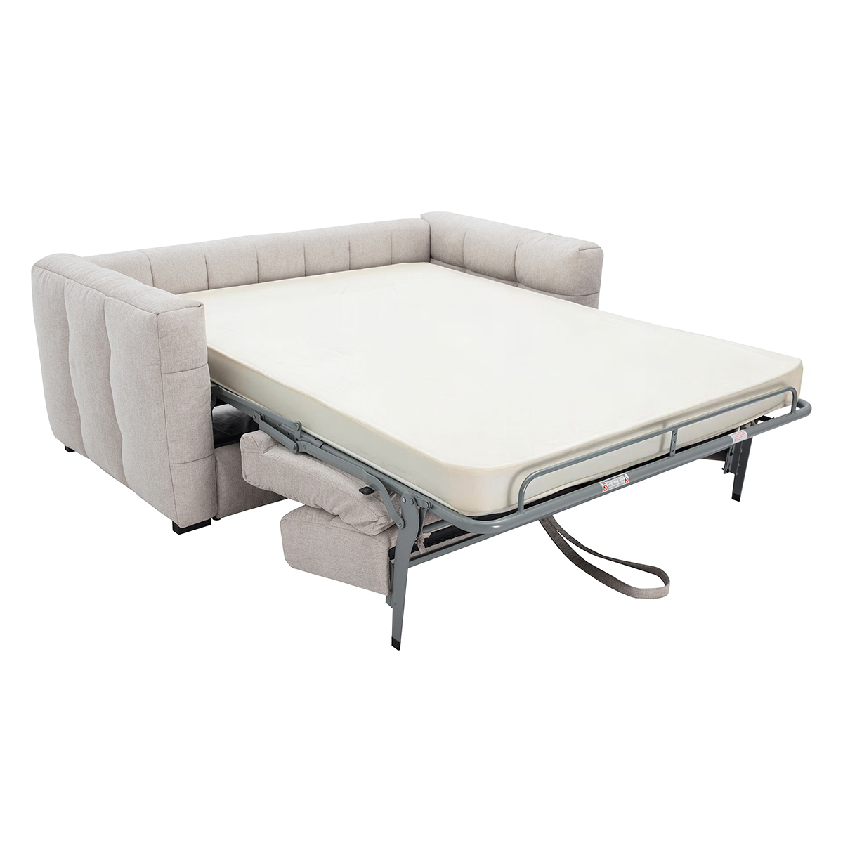 Canapé convertible design 3 places en tissu effet velours texturé beige CORTO beige, MILIBOO