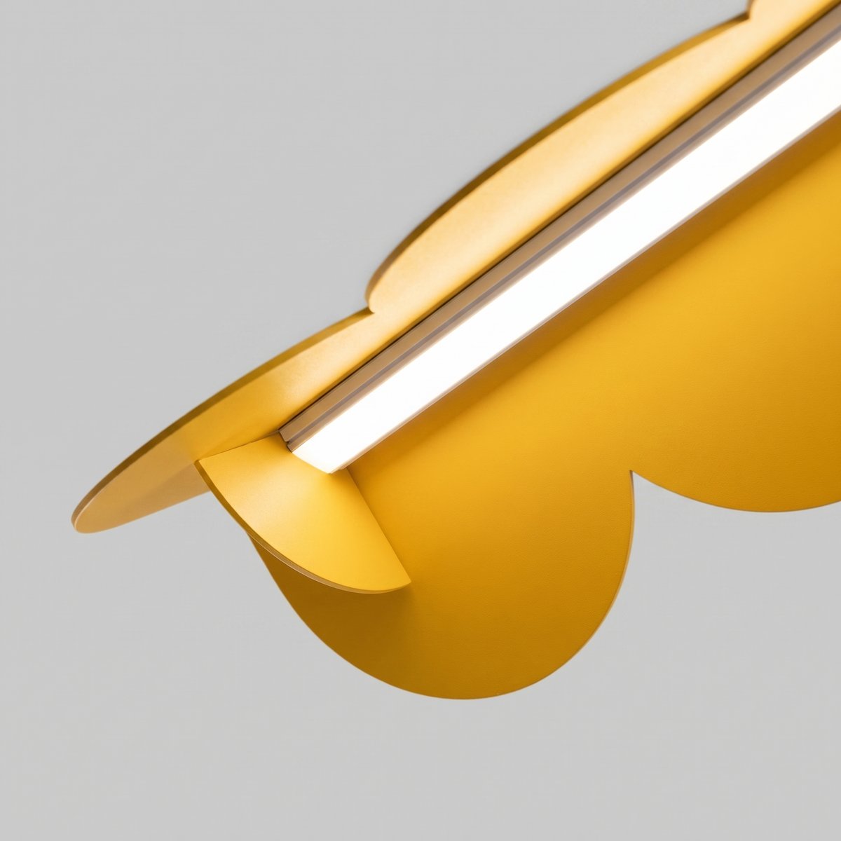 Suspension Aluminium Jaune LED 1 Biscuit jaune, EDEN