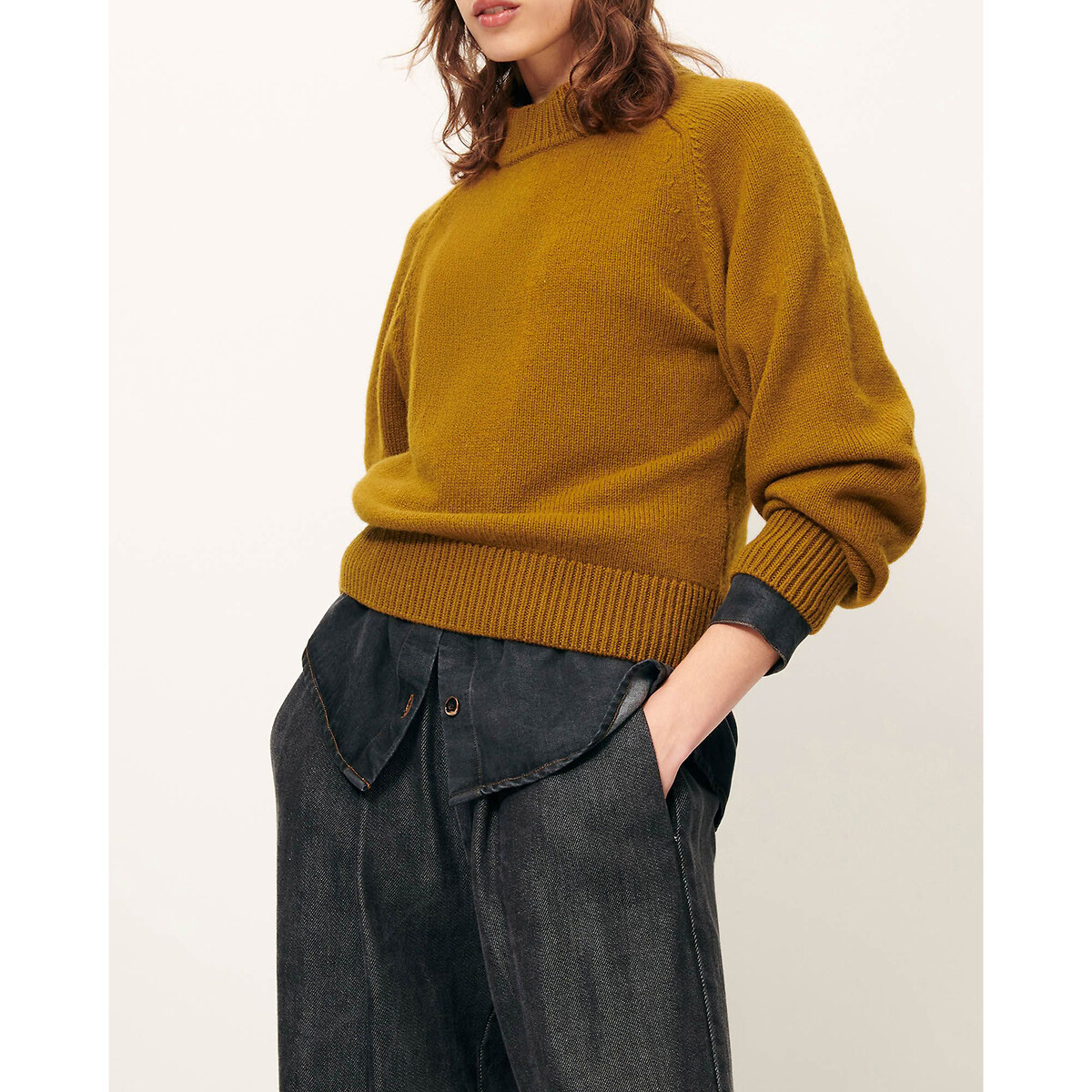 Dalan Balloon Sleeve Jumper in Wool and Cashmere bronze, SESSUN