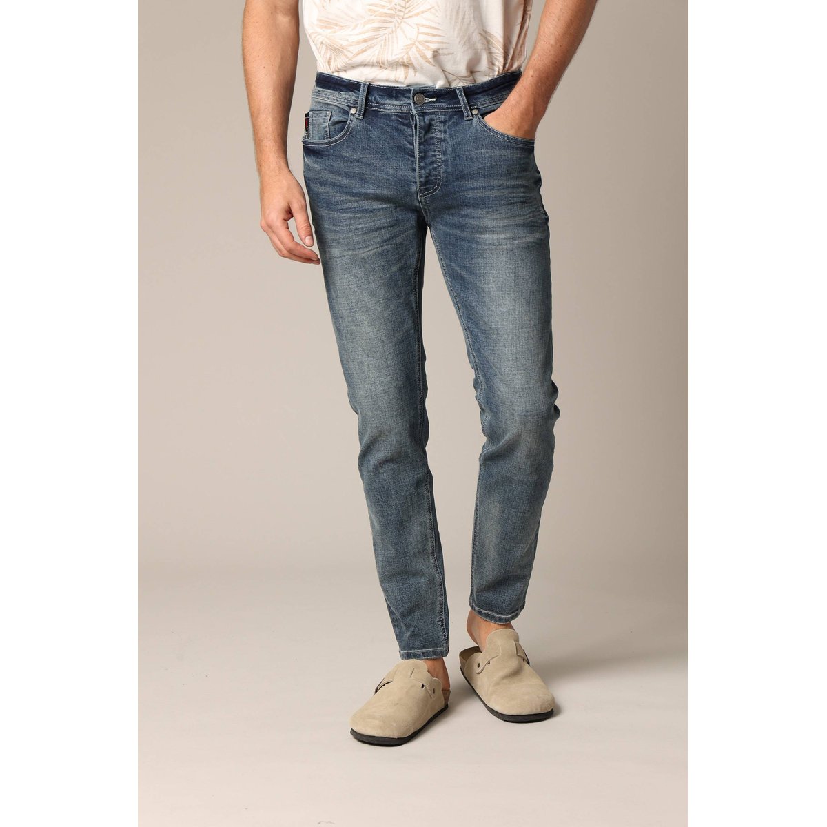 Jean slim en denim CARLOS stone used, DEELUXE