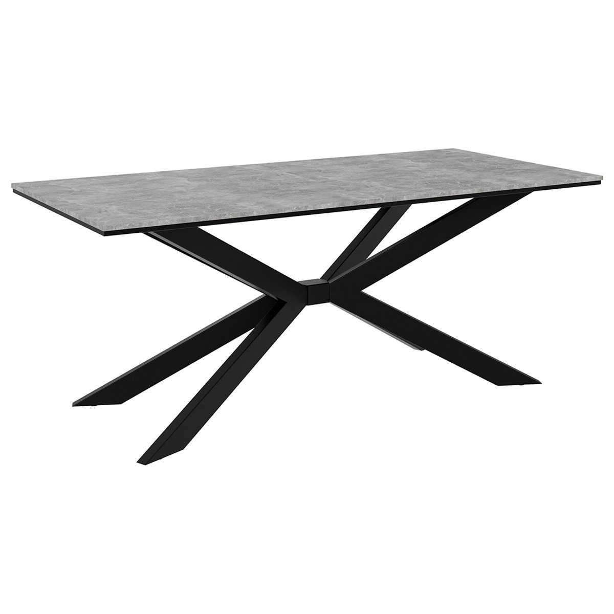 Table à manger 190x90 cm - CASEY gris / noir, BEST MOBILIER