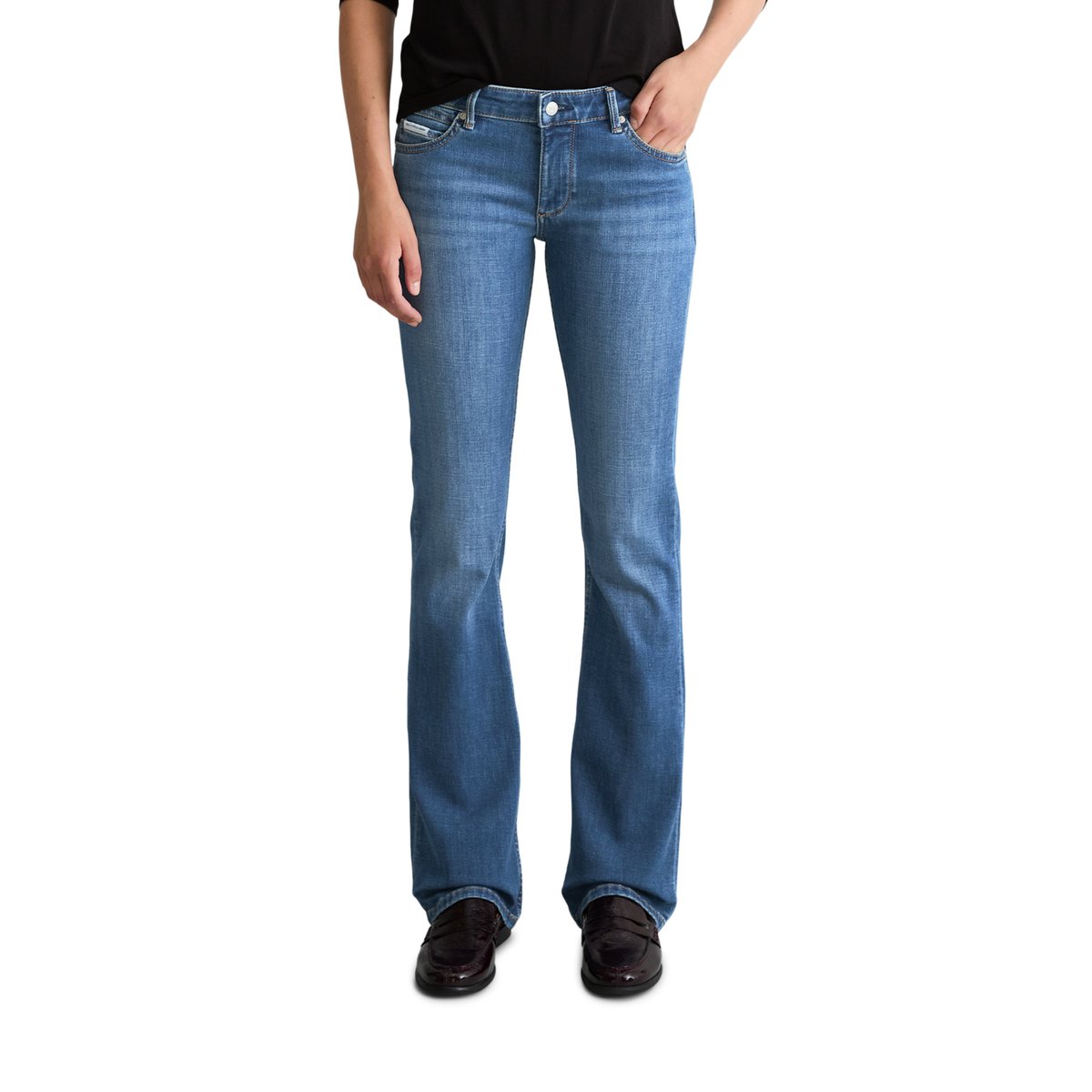 Jeans modèle Nella bootcut en coton bio stretch bleu, MARC O’POLO DENIM