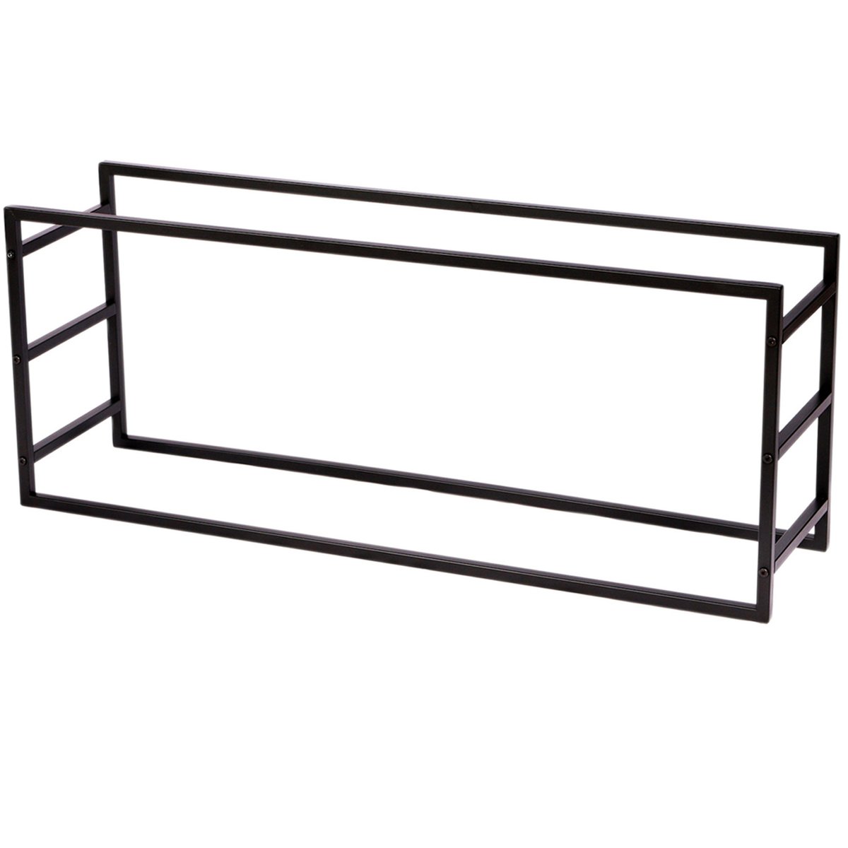 Range bûches pour intérieur en métal noir 100x25x40cm noir, WADIGA
