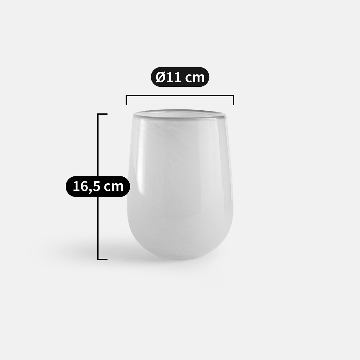 Azyo Glass Vase Height 16.5cm yellow, LA REDOUTE INTERIEURS