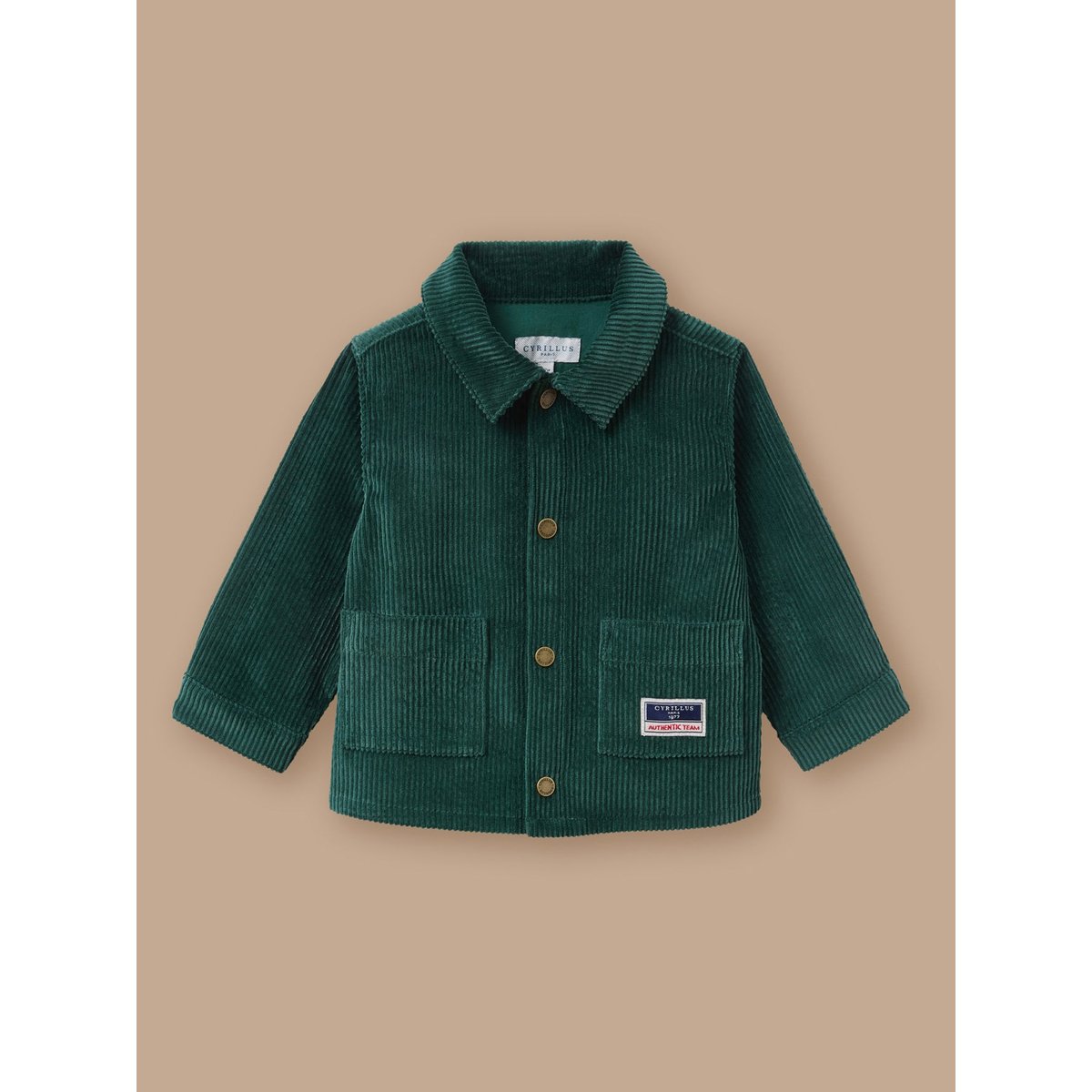 Surchemise en velours vert pin, CYRILLUS