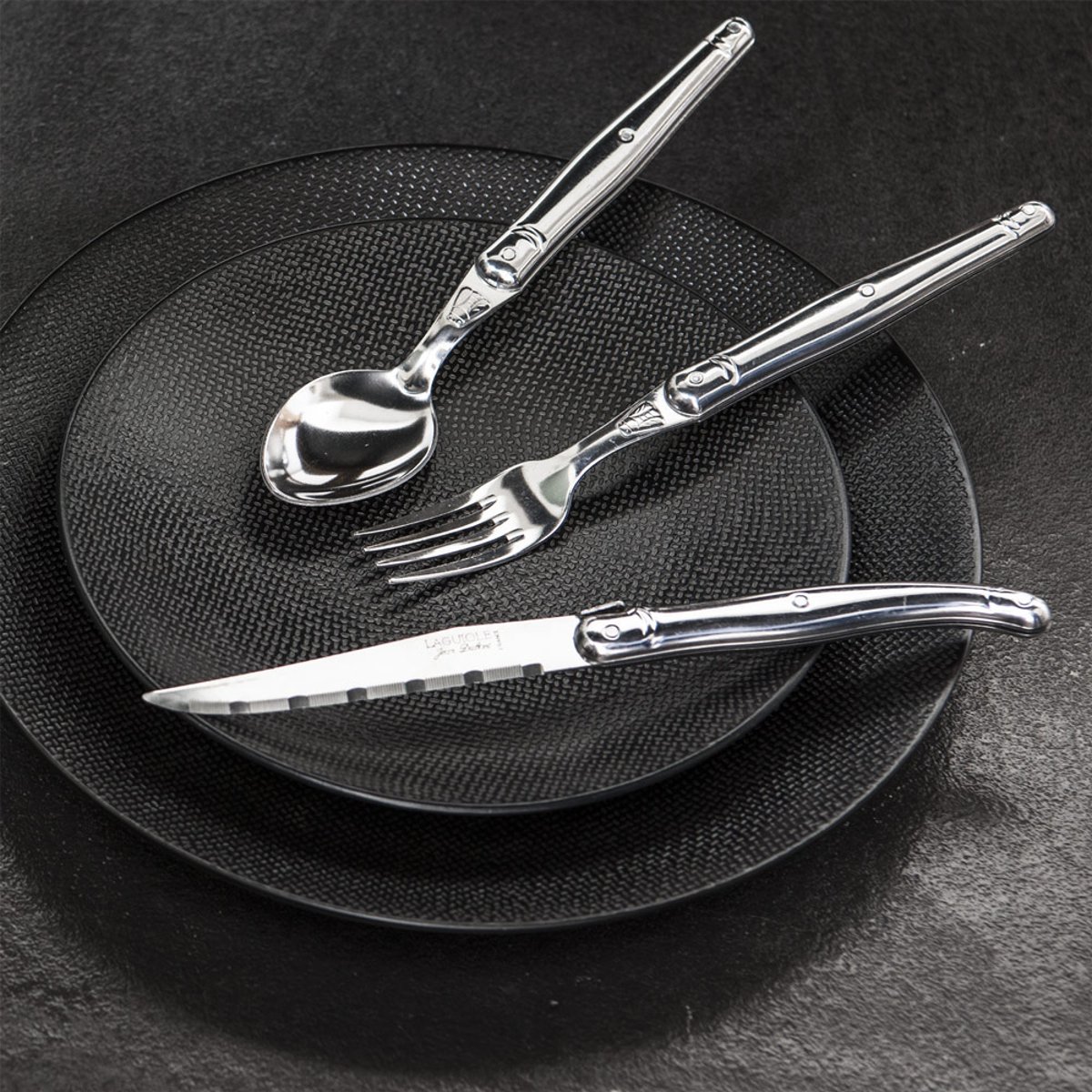 Coffret 6 fourchettes de table Laguiole en inox argent / métallique, JEAN DUBOST