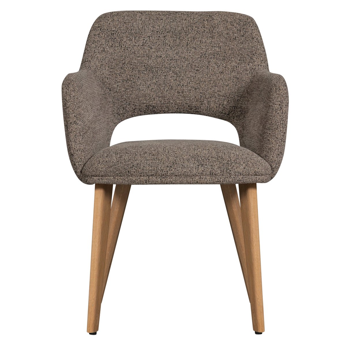 Lot de 2 chaises de table en polyester MURAT marron taupe, WOOOD