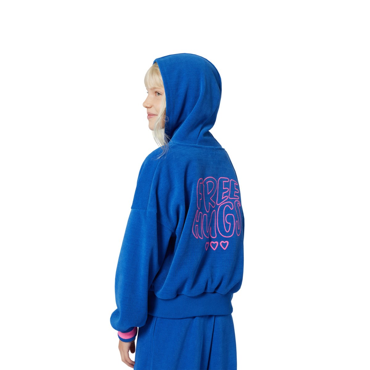 Cardigan con cappuccio bleu fanion, BILLIEBLUSH