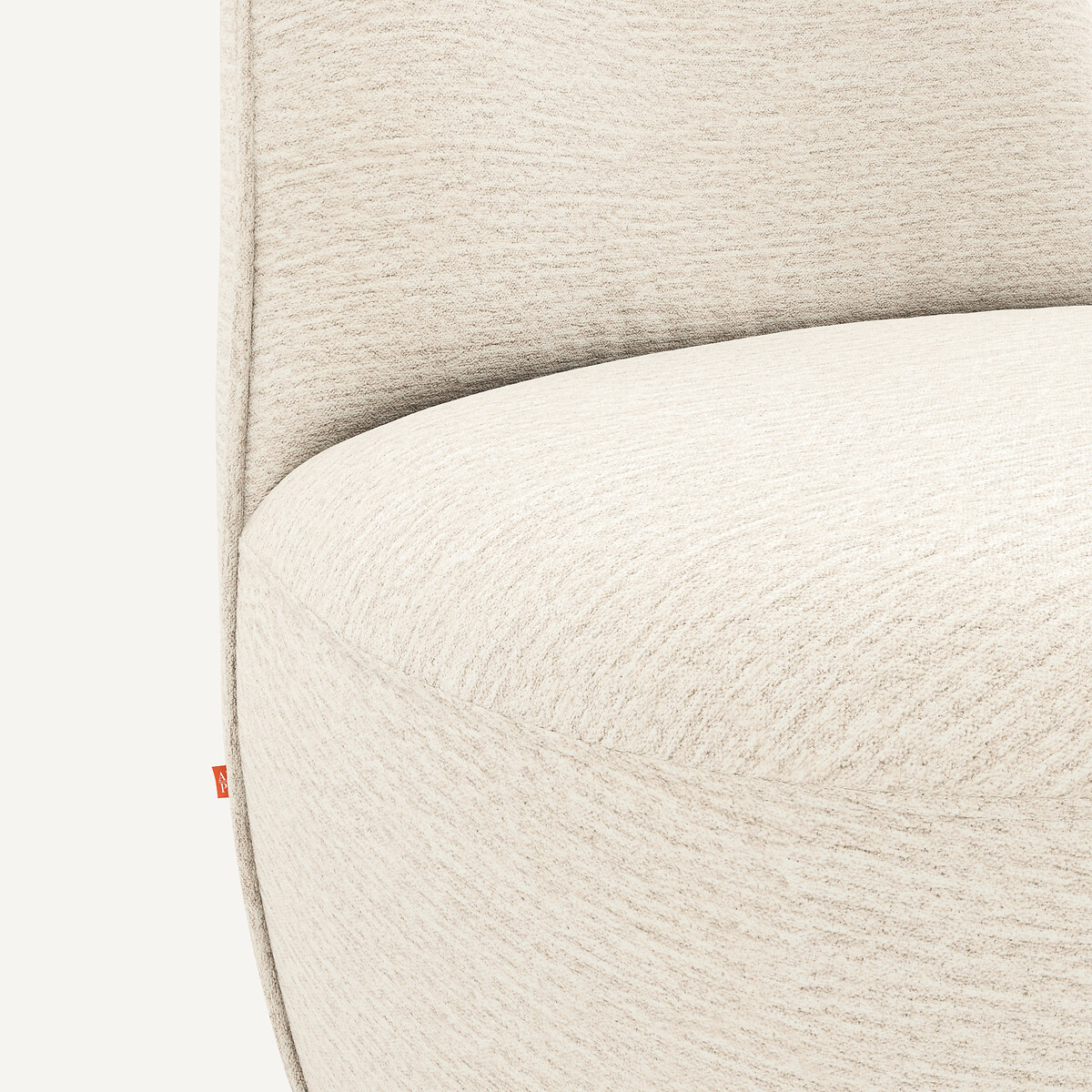 Fauteuil pivotant chenille recyclée, ROSEBURY craie, EMMANUEL GALLINA X AM.PM