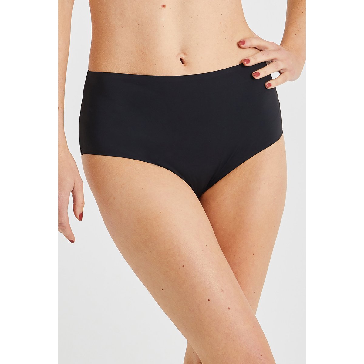 Culotte taille haute noir, MONOPRIX
