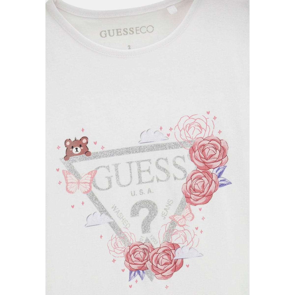T-Shirt Avec Logo Imprimé blanc, GUESS KIDS