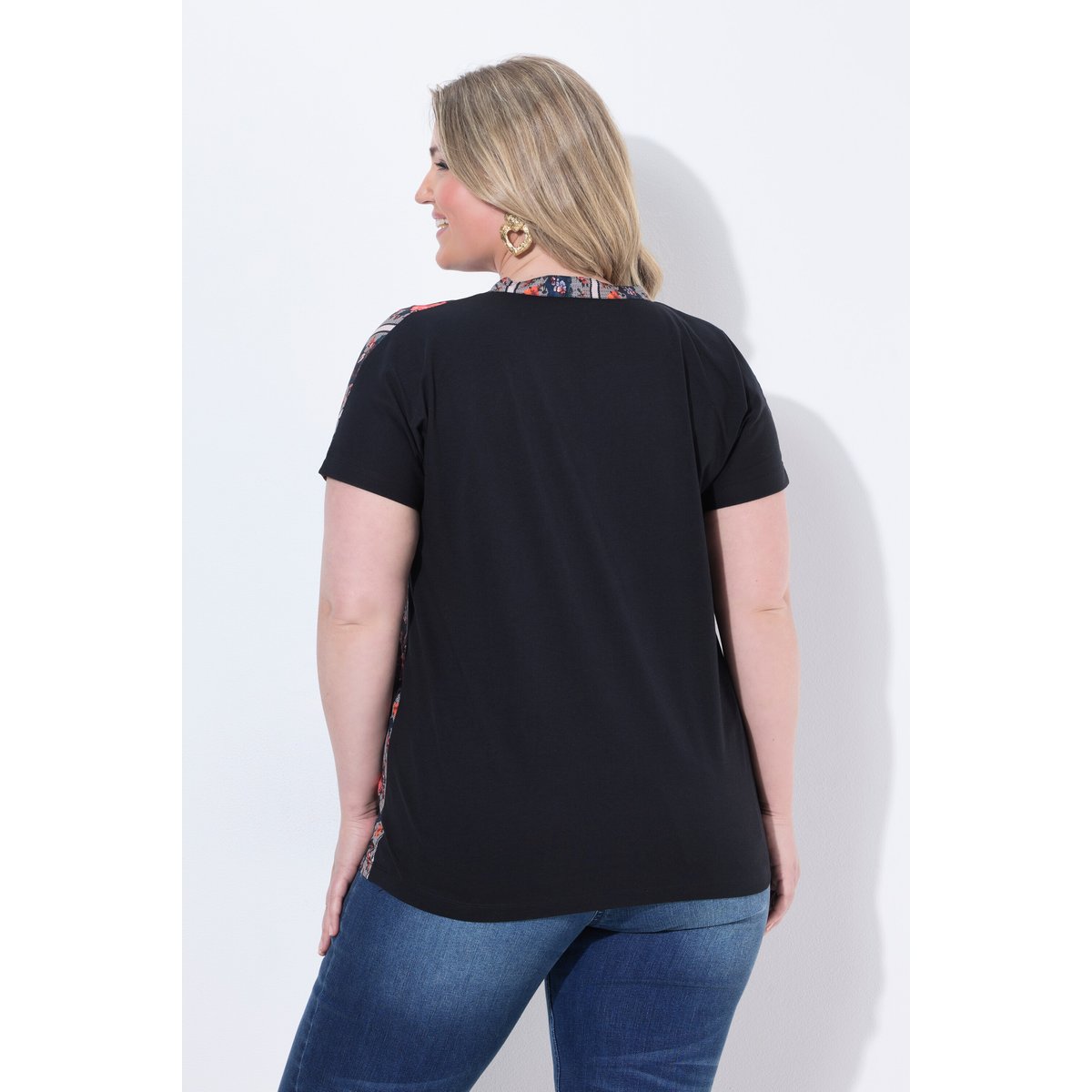 T-shirt imprimé tapisserie, coupe oversize noir, ULLA POPKEN