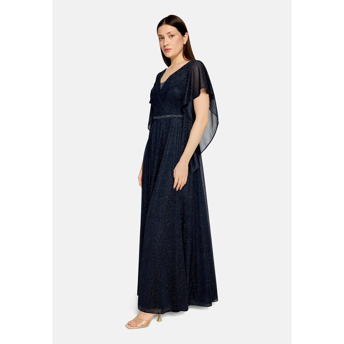 Robe de soirée au look scintillant bleu foncé/gris, VERA MONT