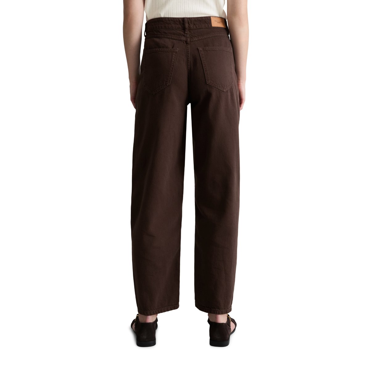 Jeans modèle Stine barrel cropped en denim rigide dunkelbraun, MARC O’POLO DENIM