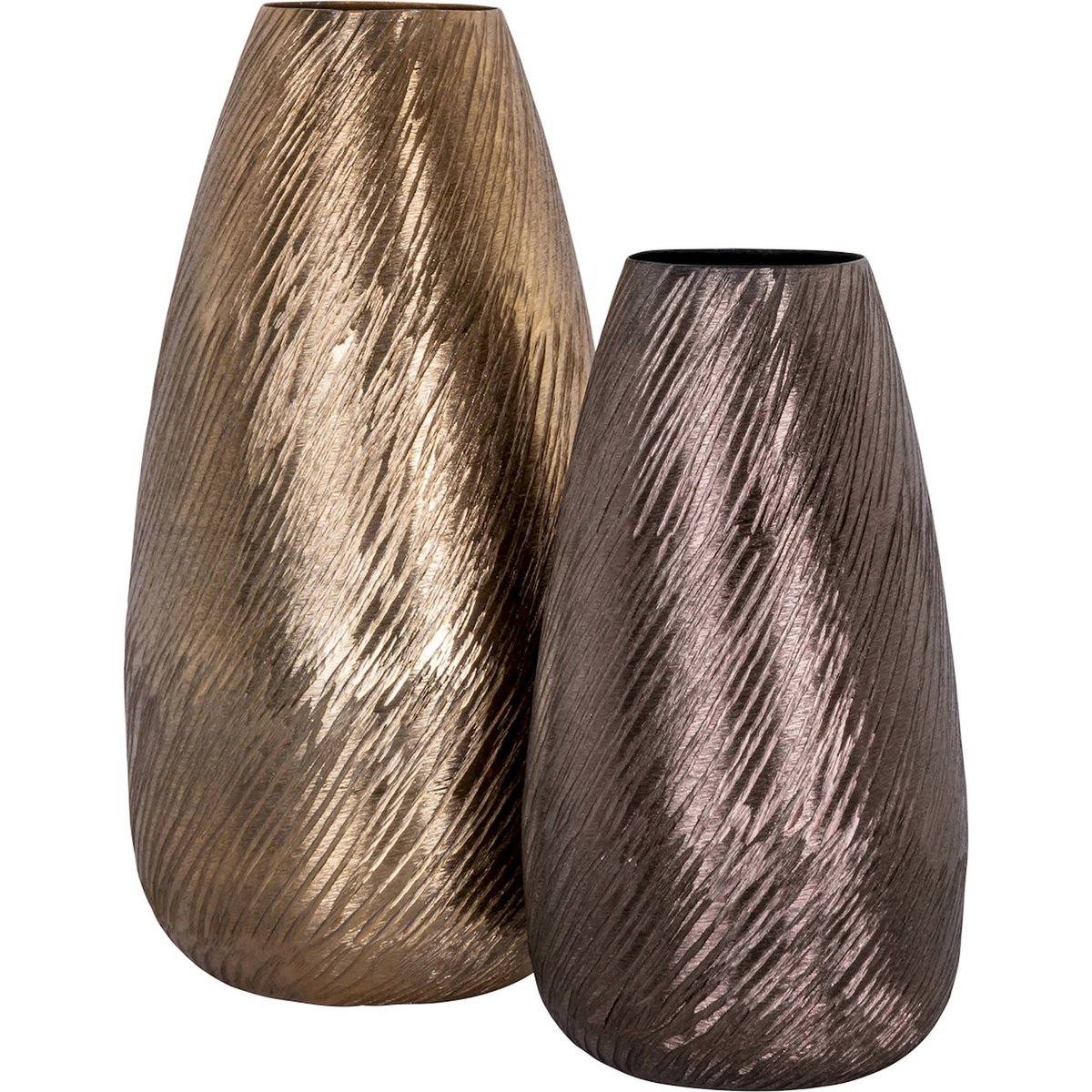 Vase décoratif en aluminium forme organique bronze métallisé texturé, RECOLLECTION