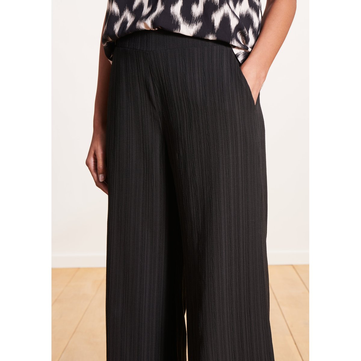 Pantalon large en coton noir, LA FEE MARABOUTEE
