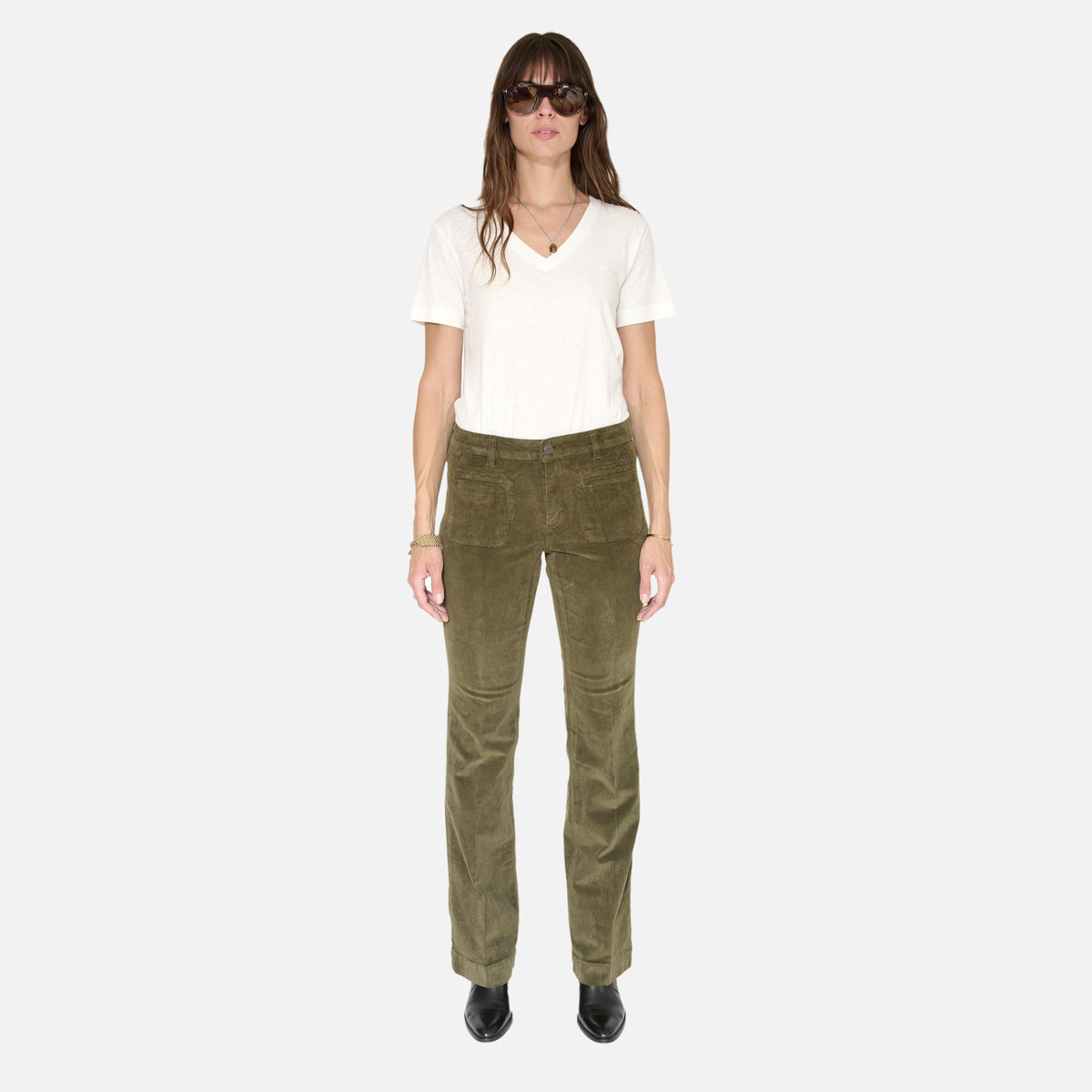 Pantalon THE DIANA VELVET kaki, MKT STUDIO