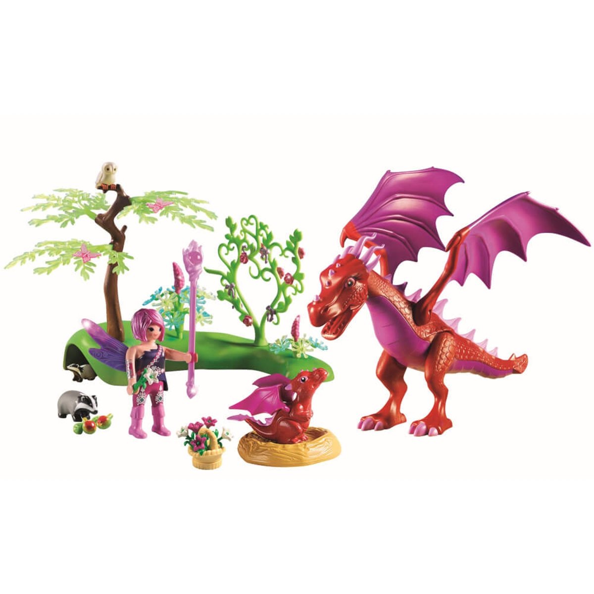 La maman dragon et son bébé multicolore, PLAYMOBIL