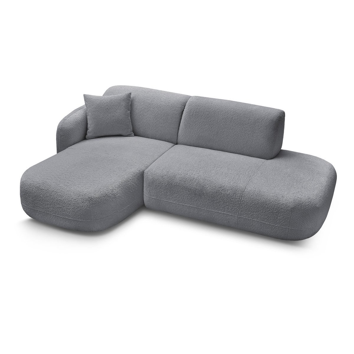 Canapé modulable 3 places en tissu chenille, ANDA gris, BOBOCHIC