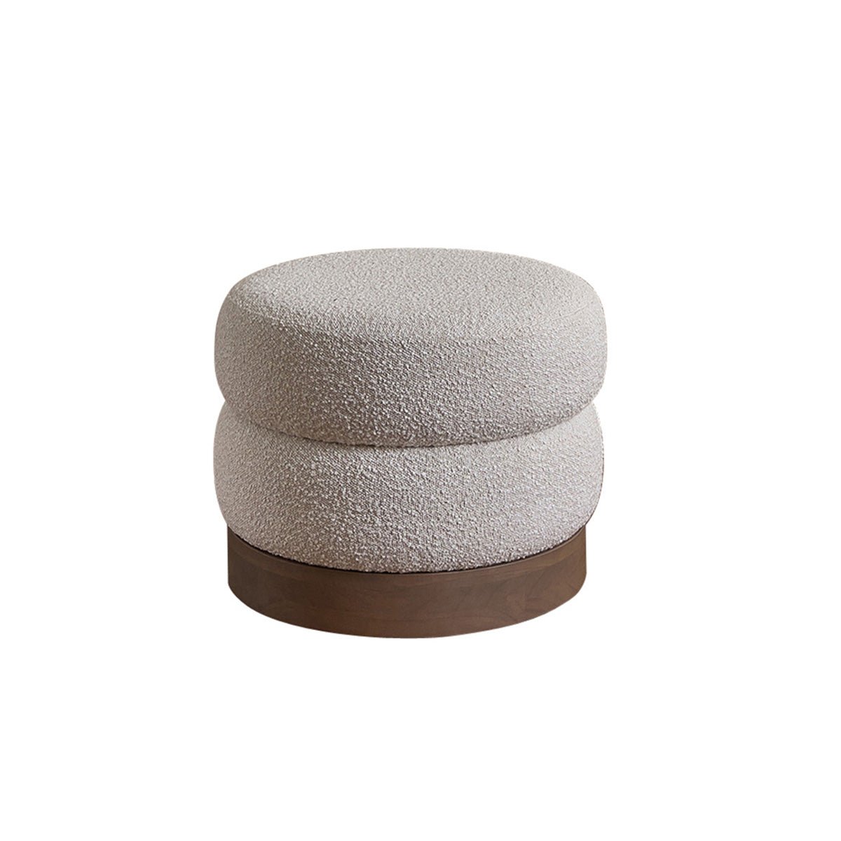 Pouf en bois massif et bouclette  TANE marron, BERAH GETAH