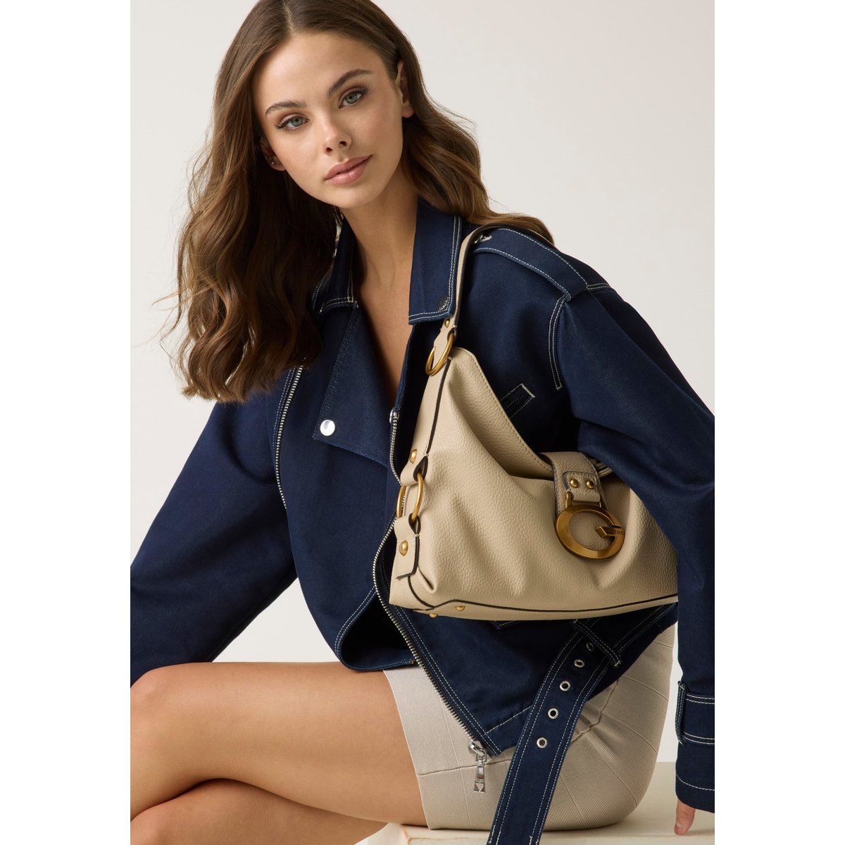 Robe Bandage Courte beige, GUESS