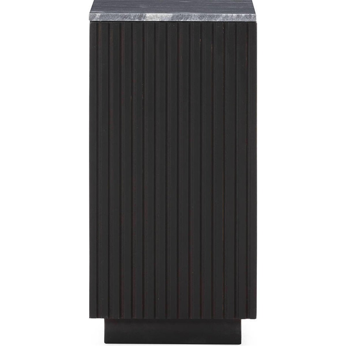 Sellette d'appoint en marbre et bois marron foncé et noir, RECOLLECTION