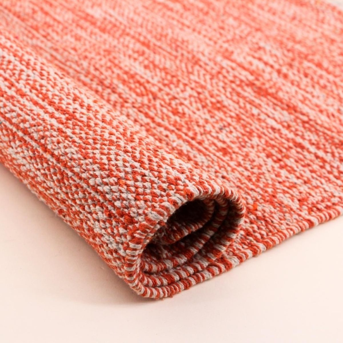 Tapis en coton à franges 60x90cm rouge, ORNAMI