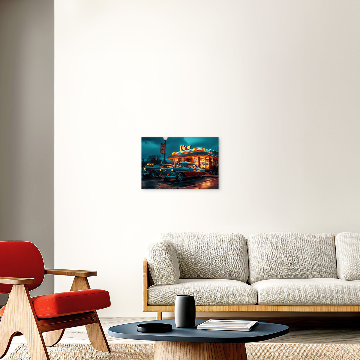 Tableau Sur Toile Diner Américain Rétro RÉTRO VINTAGE tableaux sur toile-bleu, CEANOTHE