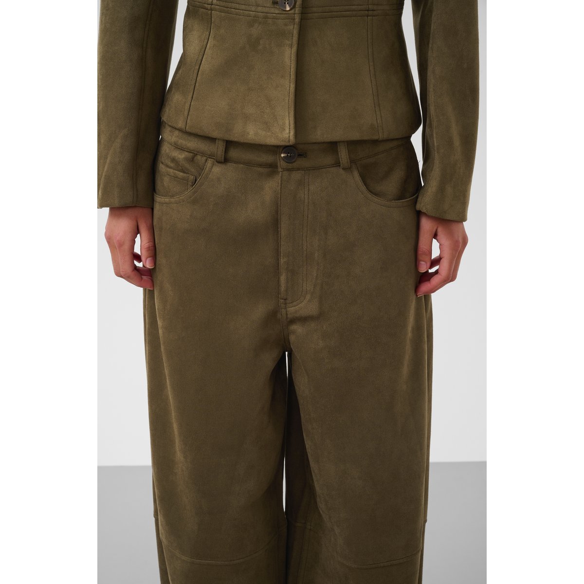 Pantalon Casual vert canteen, SOAKED IN LUXURY