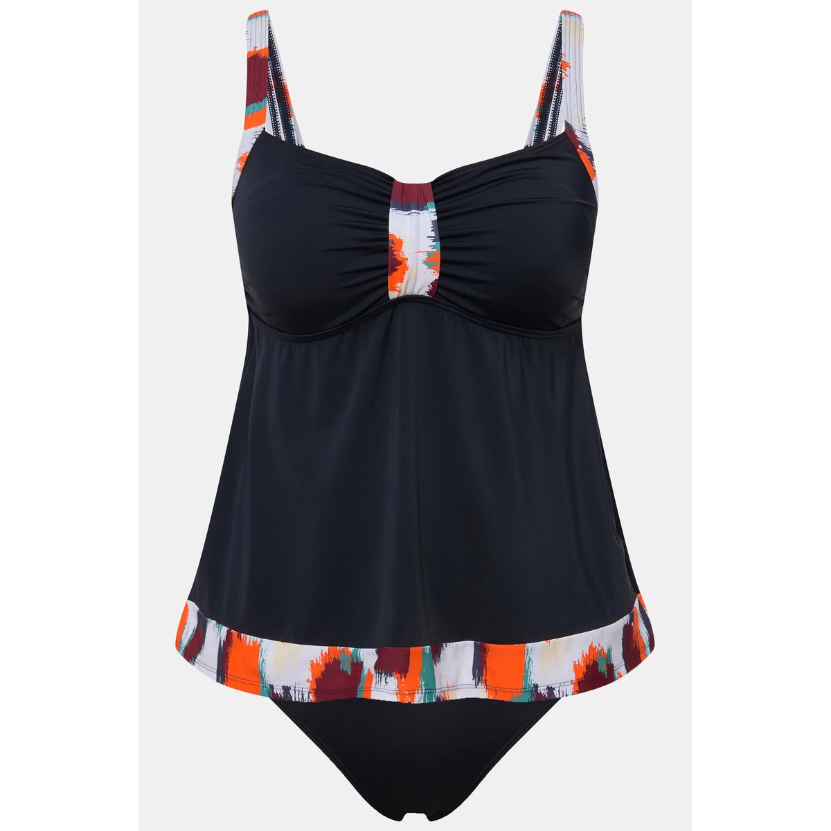 Tankini à bonnets souples. Bretelles marine, ULLA POPKEN