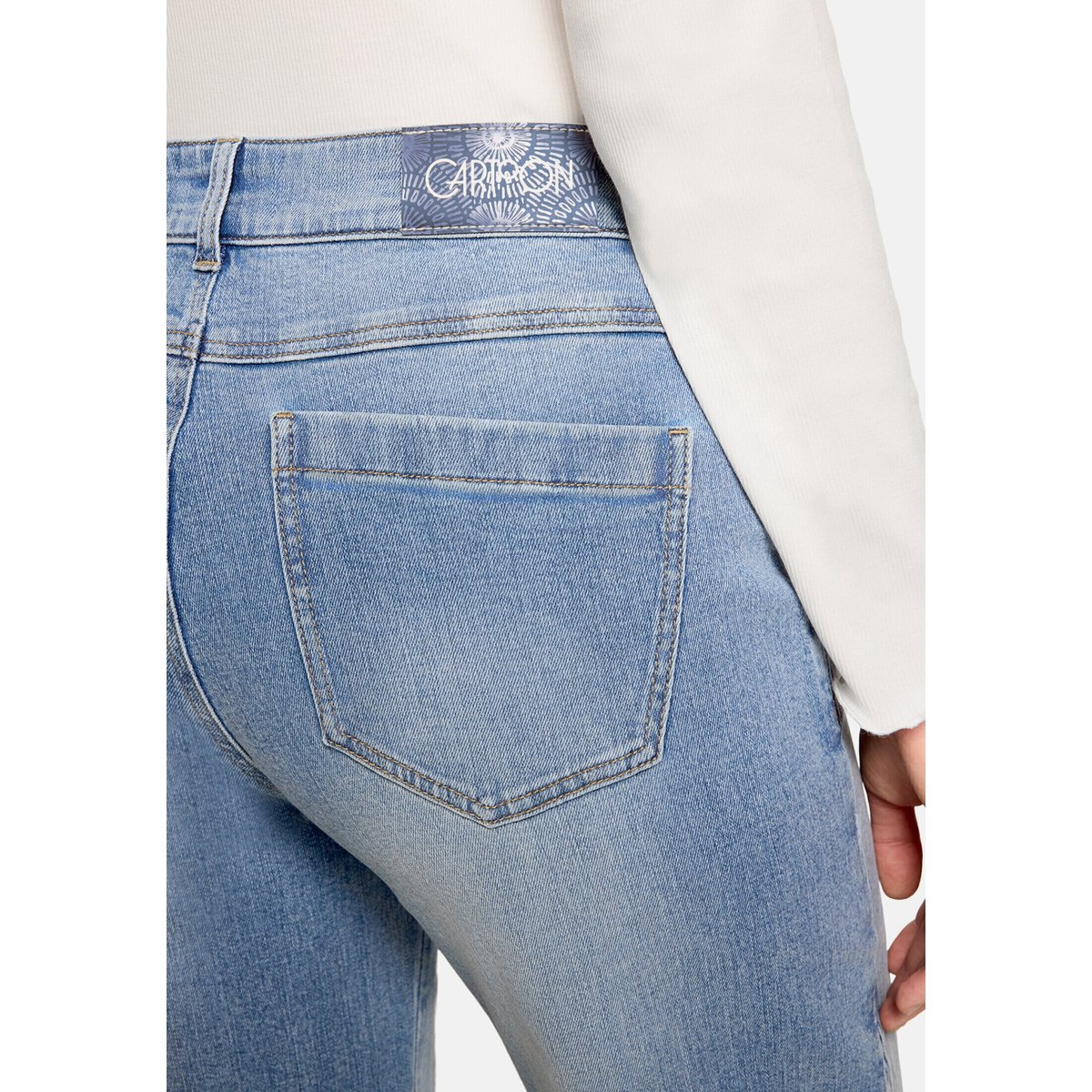 Jean stretch d'aspect usé bleu, CARTOON