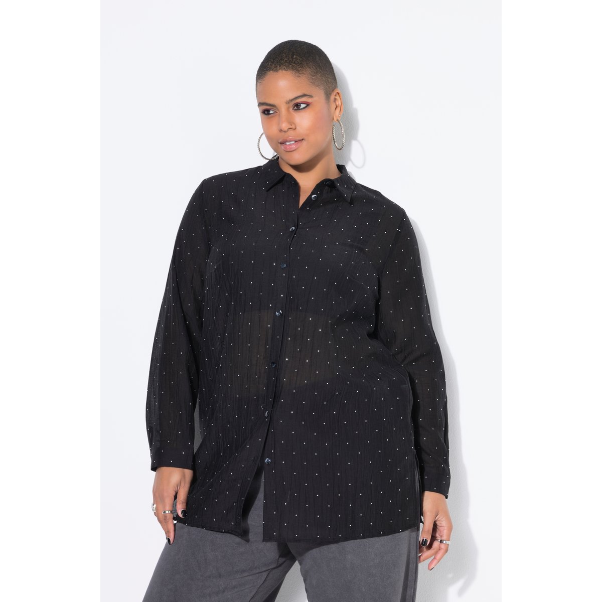 Chemisier à strass scintillants. Coupe Boxy noir, STUDIO UNTOLD