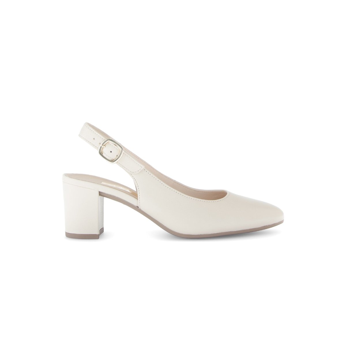 Sling bride arrière en cuir à talon décroché beige, GABOR